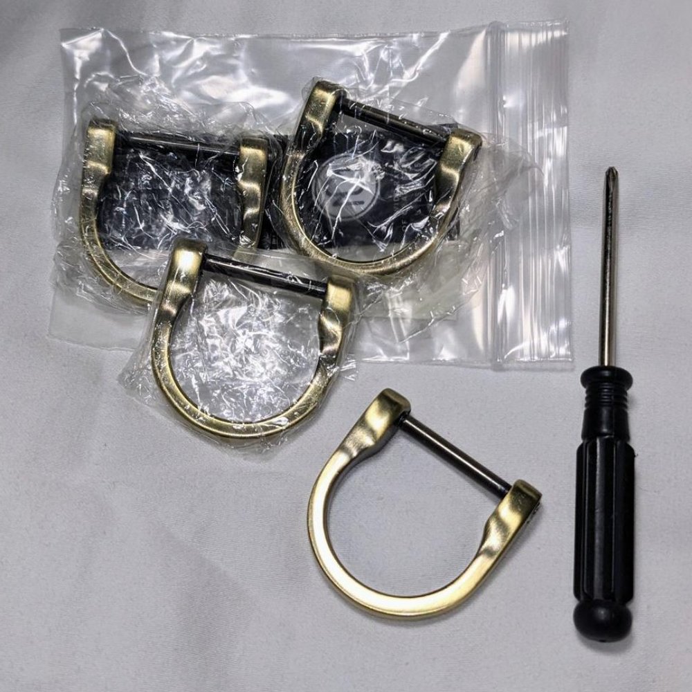 4-Pack 1-Inch Horseshoe Shackle D-Rings U-Shape Strap Loop Purse Accessories